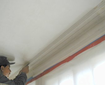 Plaster Moldings are run in place in a Historic restoration in Washington, DC