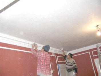 We replaced the lath and plaster ceilings and repaired the mouldings in Washington, DC