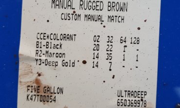 Color is rugged brown from Sherwin-Williams