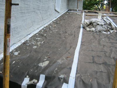 roof is covered with tarpaper