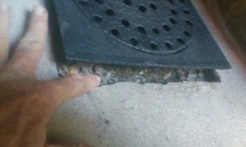 drain is higher than the concrete