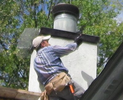 Stucco chimney in Chevy Chase