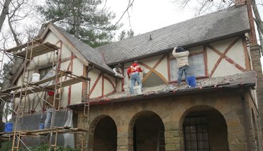 1927 stucco is re-done in Chevy Chase, Maryland