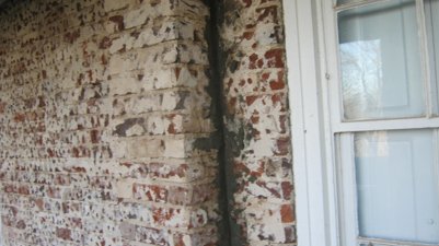 Stucco
              removed from brick