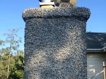 Stucco chimney re-done in Takoma Park, Maryland