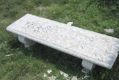 We coated
              the top of this concrete bench