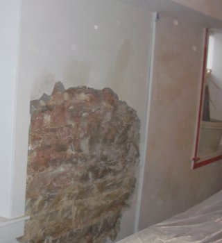 plaster on stone removed
