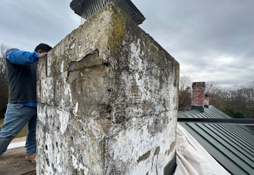 chimney was in need of new stucco