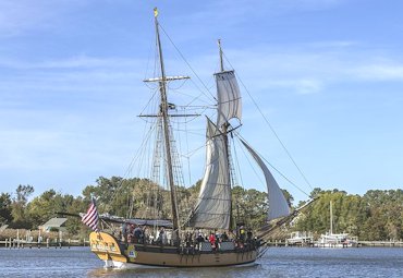 the Sultana schooner in Chestertown, Maryland.