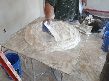 molding plaster and lime.
