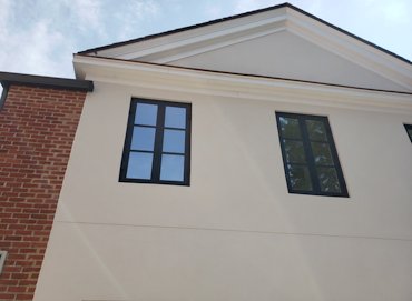 One coat stucco with a synthetic finish in Alexandria, Virginia.