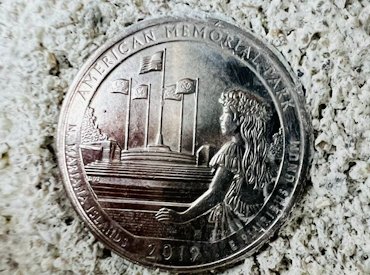 We embed commemorative quarters in the tops of our chimneys.