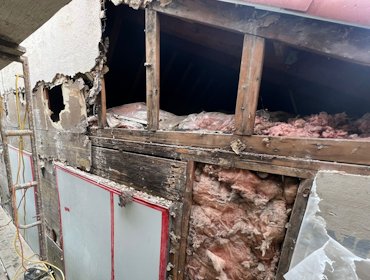 Reston, Virginia townhouse had extensive rot due to lack of flashing over doors and window
