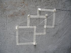 Squares were made by masking tape
