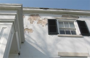 loose and spalling areas
