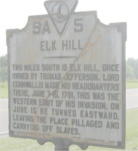 Elkhill, (one word) was Thomas Jefferson's
plantation