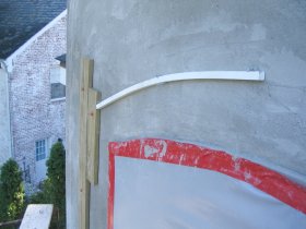 Arch is formed using plastic trim