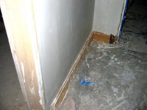 baseboard was put on before the plaster