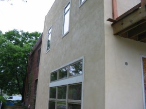 Attractive stucco addition is finished