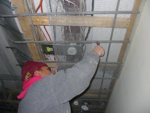channel iron and metal lath ceiling