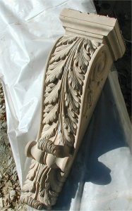 Corbels were cast to match stucco color
