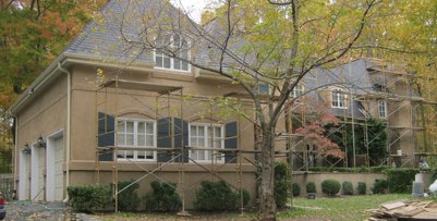 EIFS replaced with traditional stucco.