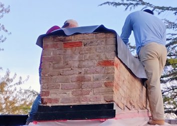 Our signature rubber membrane under the chimney cap