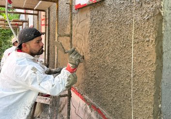 Pebble Dash stucco repaired and replaced in College Park, Maryland.