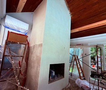 Designer plaster fireplace in McLean, Virginia