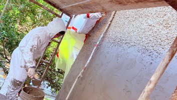 Historic Pebble dash stucco replaced in Chevy Chase, Washington, DC