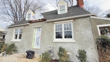New pebble dash stucco in Warrenton, Virginia