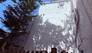 Stucco repaired and restored in Capitol Hill, Washington, DC.