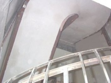 Curved plaster ceilings in Tyson's Corner, Virginia.