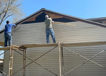 Siding is easily ripped off with bare hands