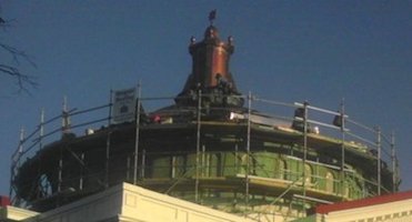 Brown coat on the dome