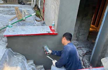 Finish coat is REAL cement and REAL sand