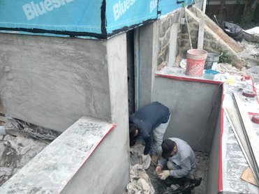 Project was to stucco over several block panels