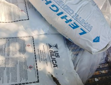 white Portland and Q-Rok, graded crushed quartz from US Silica.