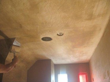 Mottling on bathroom ceiling.