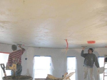 Color finish plaster troweled on