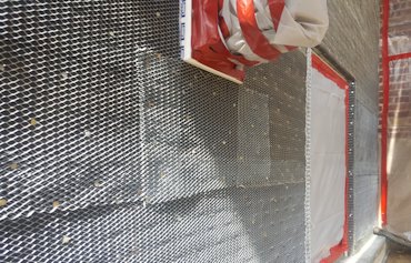 Tarpaper and self furring metal lath in Arlington, Virginia