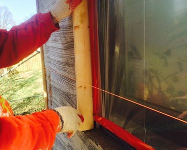 Wood strips for the window returns