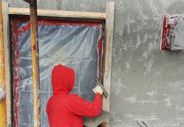 Window and door returns are filled in