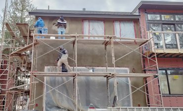 Natural cement finish is colored with paint tints in Washington, DC
