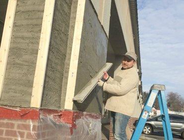 Metal lath and molding plaster and lime allow for same day completion.