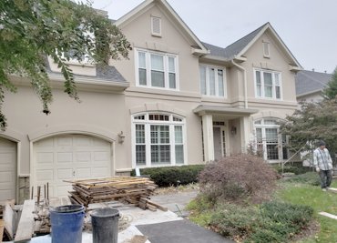 Preparing to peel another polystyrene palace in Potomac,Maryland.