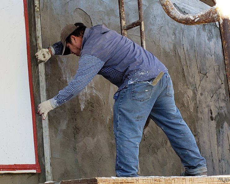 Wall is rodded off with a 6 foot rod.