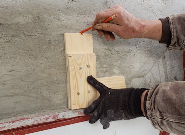 A tool I made to mark off the arches.
