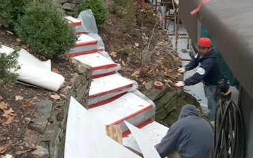 Sidewalks, stairways, etc. are covered with corex in Bethesda