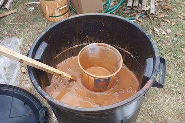 We mixed our liquid mix.